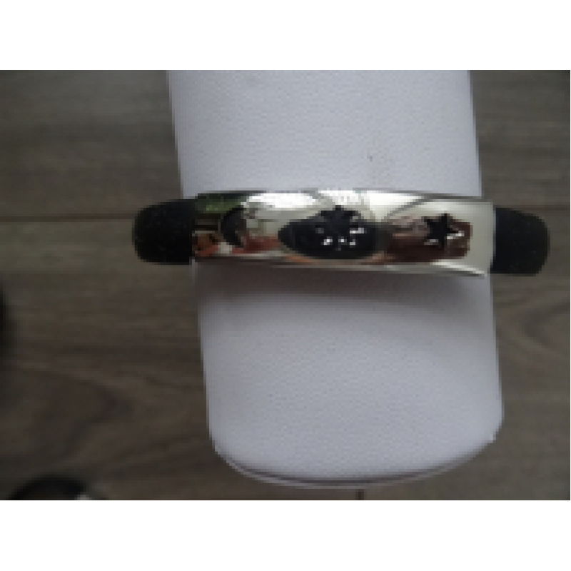 Armband rubber met rvs schildje zon,maan,ster